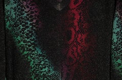 Louis Vuitton Womens V Neck Animal Print Shimmer Sweater Medium Viscose Blend