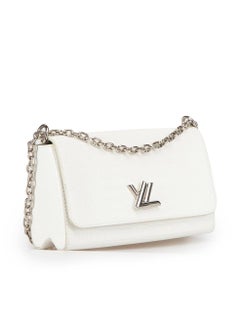 Louis Vuitton Women's White Leather Crocodile Embossed Twist MM Shoulder Bag