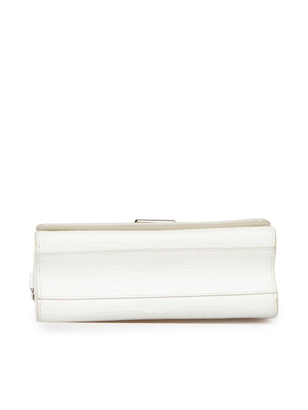 Louis Vuitton Women's White Leather Crocodile Embossed Twist MM Shoulder Bag 1