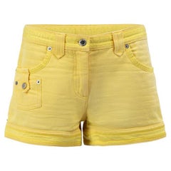 Louis Vuitton Women's Yellow Denim Low Rise Shorts