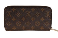Louis Vuitton Womens Zip Long Wallet Brown LV Logo Monogram Card Holder Travel