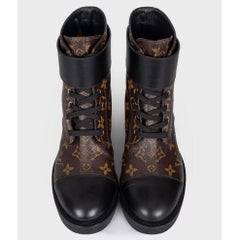Louis Vuitton Wonderland Leather & Canvas Ankle Boots Sz 38