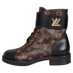 Louis Vuitton Wonderland Leather & Canvas Ankle Boots Sz 38