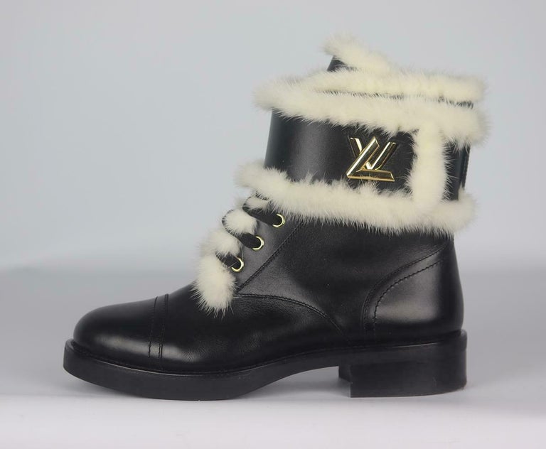 Louis Vuitton Wonderland Ranger Mink Fur Trimmed Leather Boots at 1stDibs   wonderland ranger boots, louis vuitton fur boots, louis vuitton boots with  fur