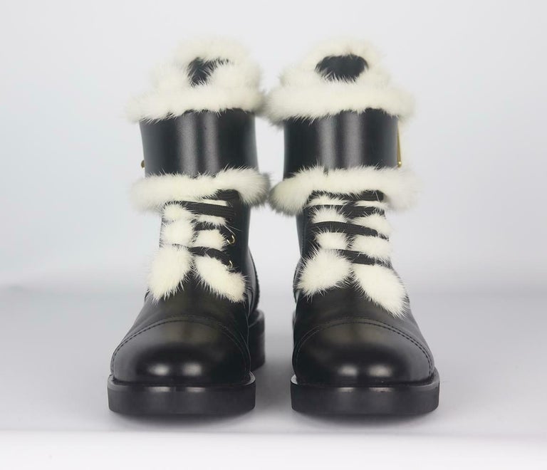Louis Vuitton Wonderland Ranger Mink Fur Trimmed Leather Boots at 1stDibs   wonderland ranger boots, louis vuitton fur boots, louis vuitton boots with  fur