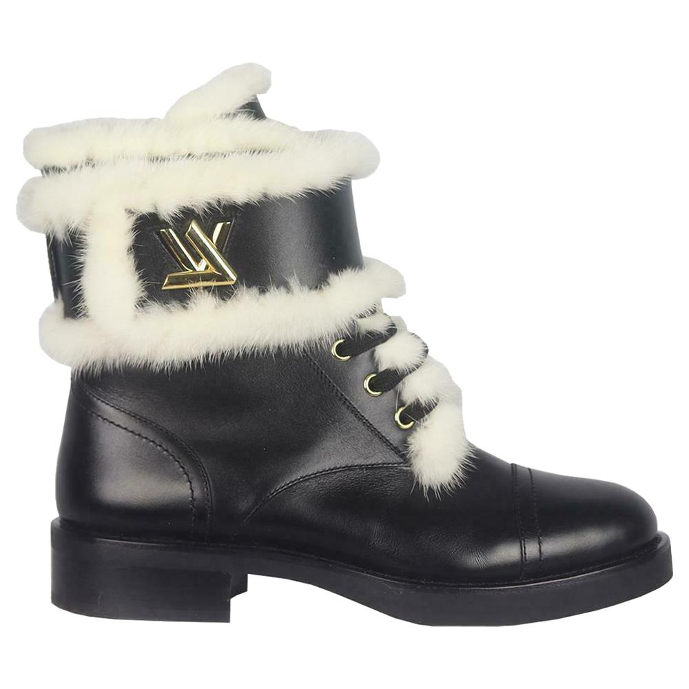 Louis Vuitton LV Monogram Wonderland Flat Ranger Combat Boots 38