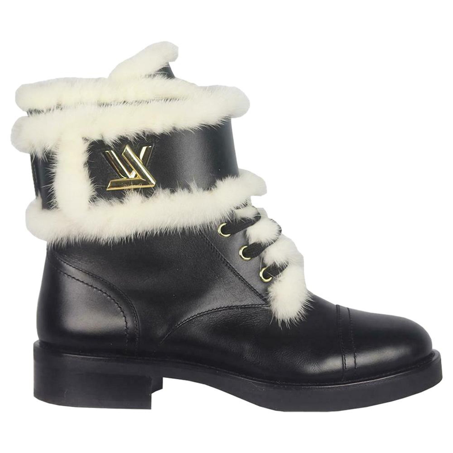 Replica Louis Vuitton Territory Flat Ranger Boots In Black Leather for Sale