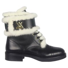 Louis Vuitton - Bottes Ranger Wonderland en cuir garnies de fourrure de vison