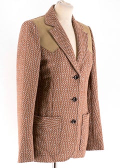 Louis Vuitton Wool Houndstooth Chevron Jacket XS UK8
