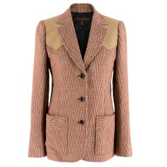 Louis Vuitton Wool Houndstooth Chevron Jacket XS UK8