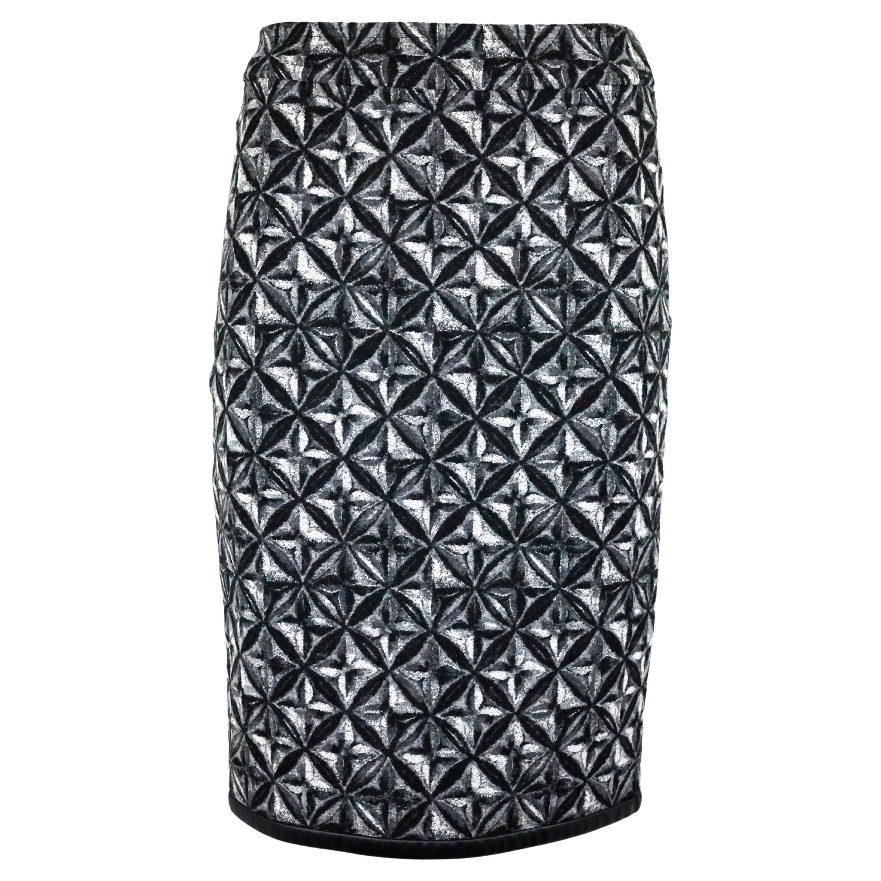 Louis Vuitton Wool Monogram Mid Length Skirt 