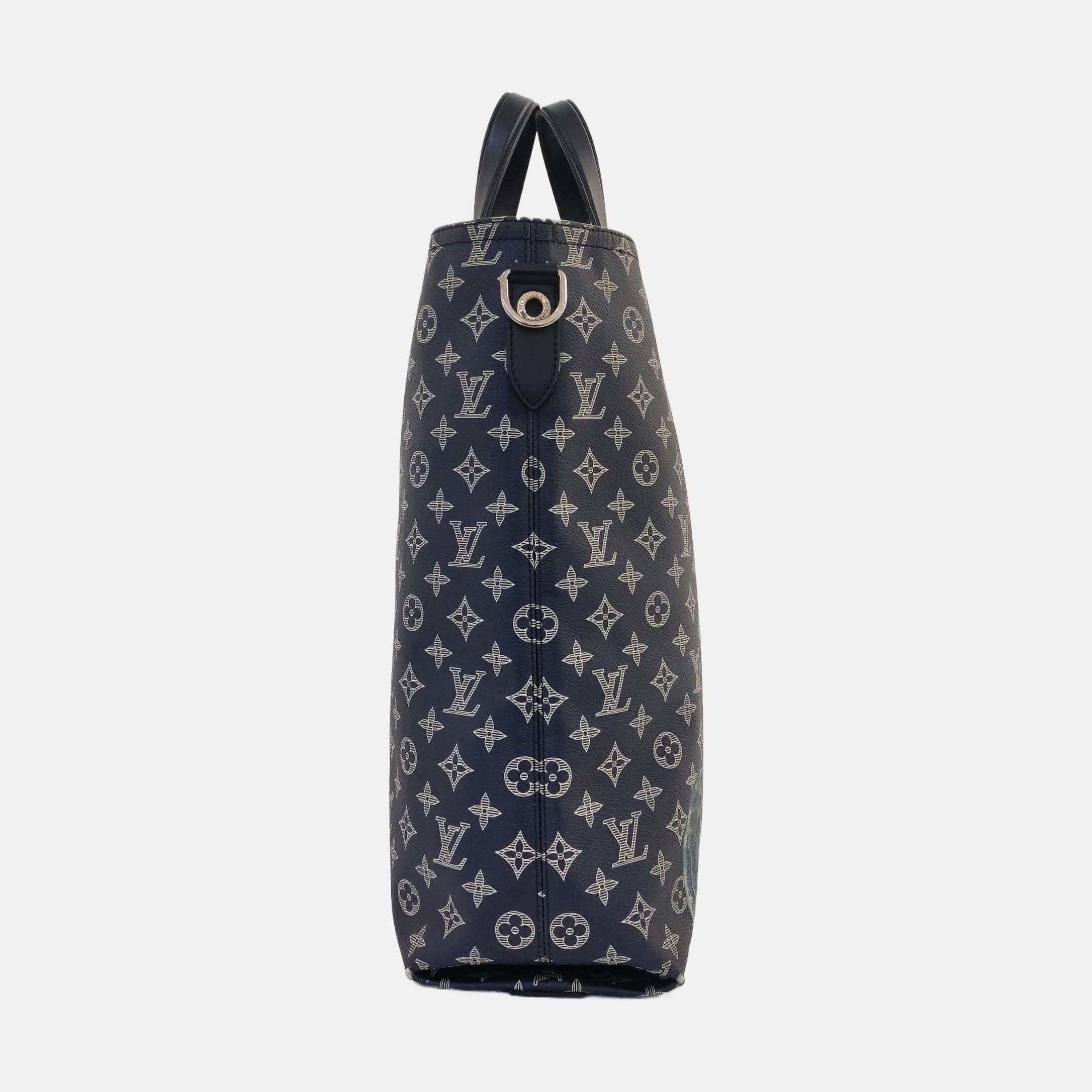 Women's Louis Vuitton x Chapman Brothers Giraffe Tote Navy Monogram Canvas with Strap For Sale