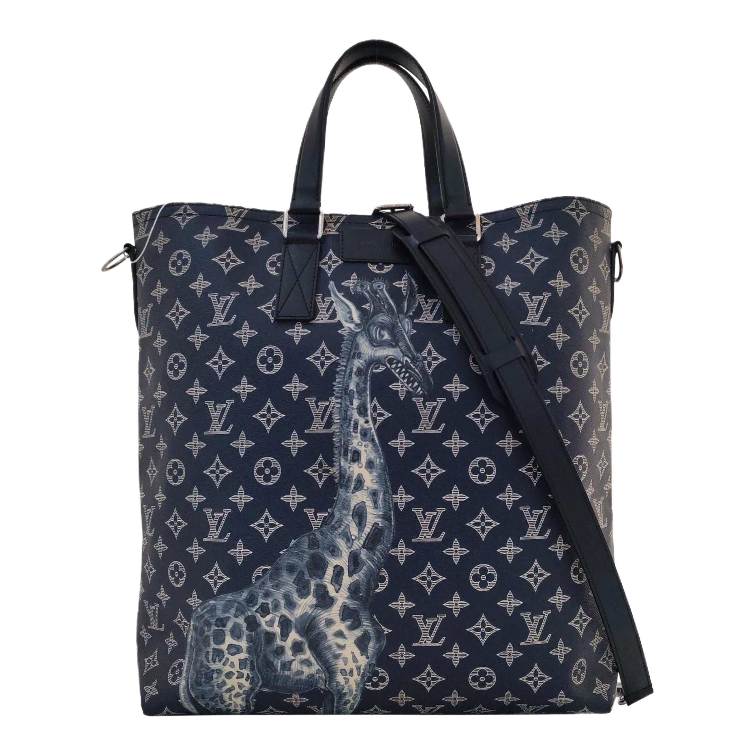 Louis Vuitton x Chapman Brothers Giraffe Tote Navy Monogram Canvas with Strap