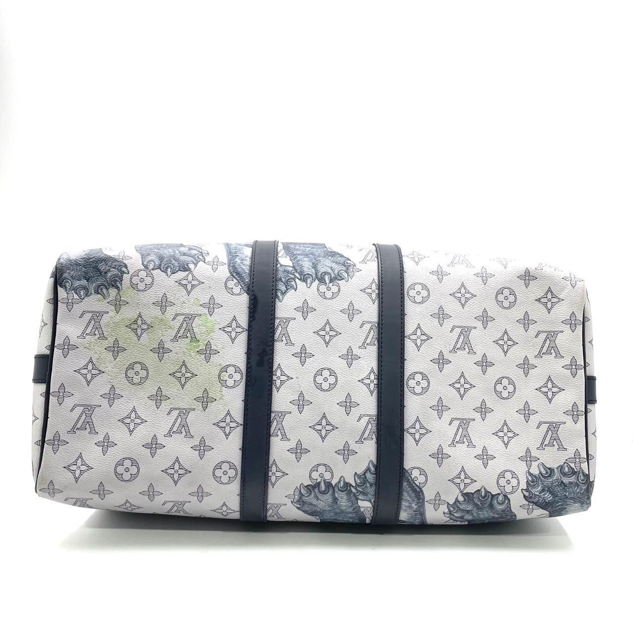 Louis Vuitton x Chapman Brothers Keepall 45 Bandouliere Elephant Navy For Sale 1