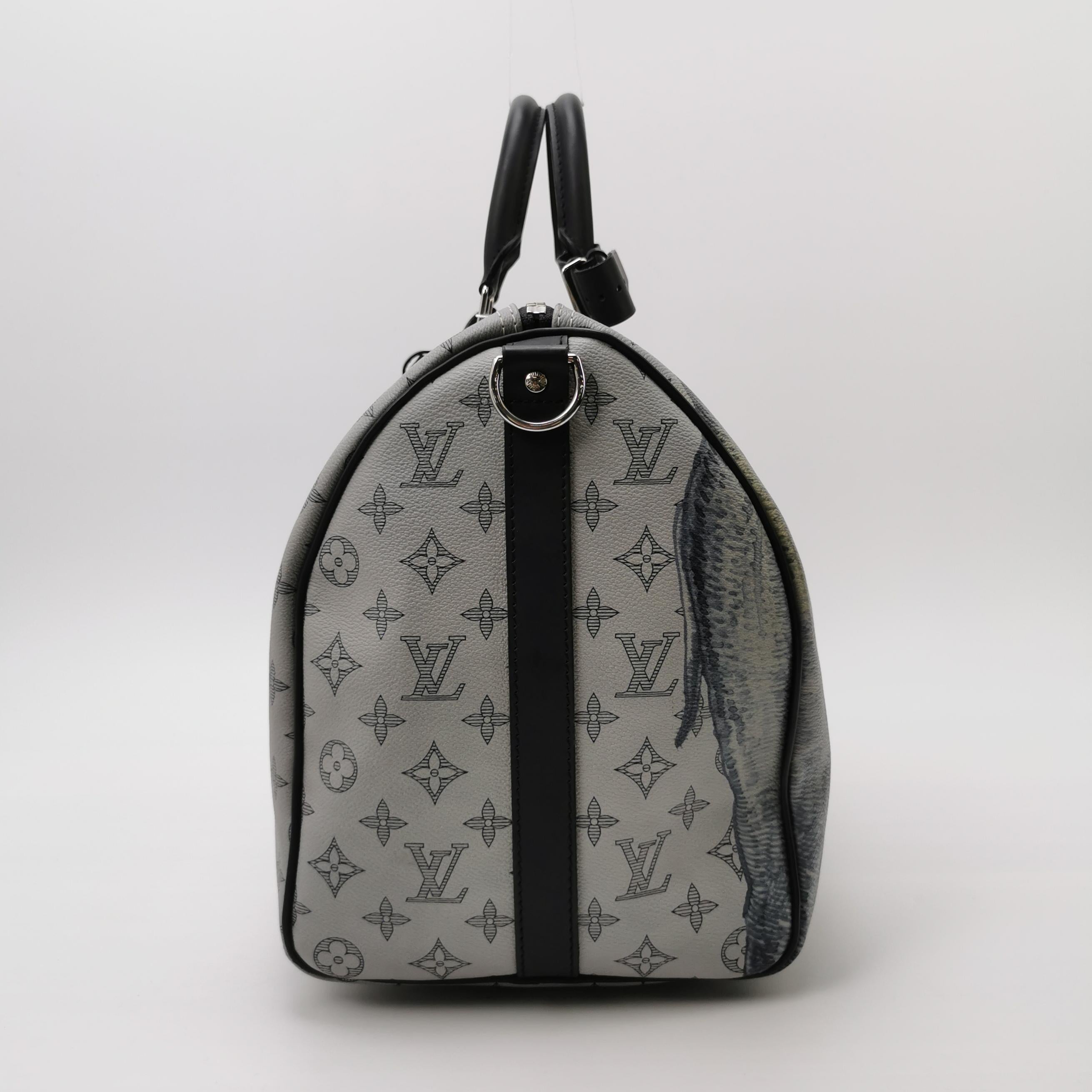 Grigio Louis Vuitton x Chapman Brothers Keepall 45 Bandouliere Leone Elefante in vendita
