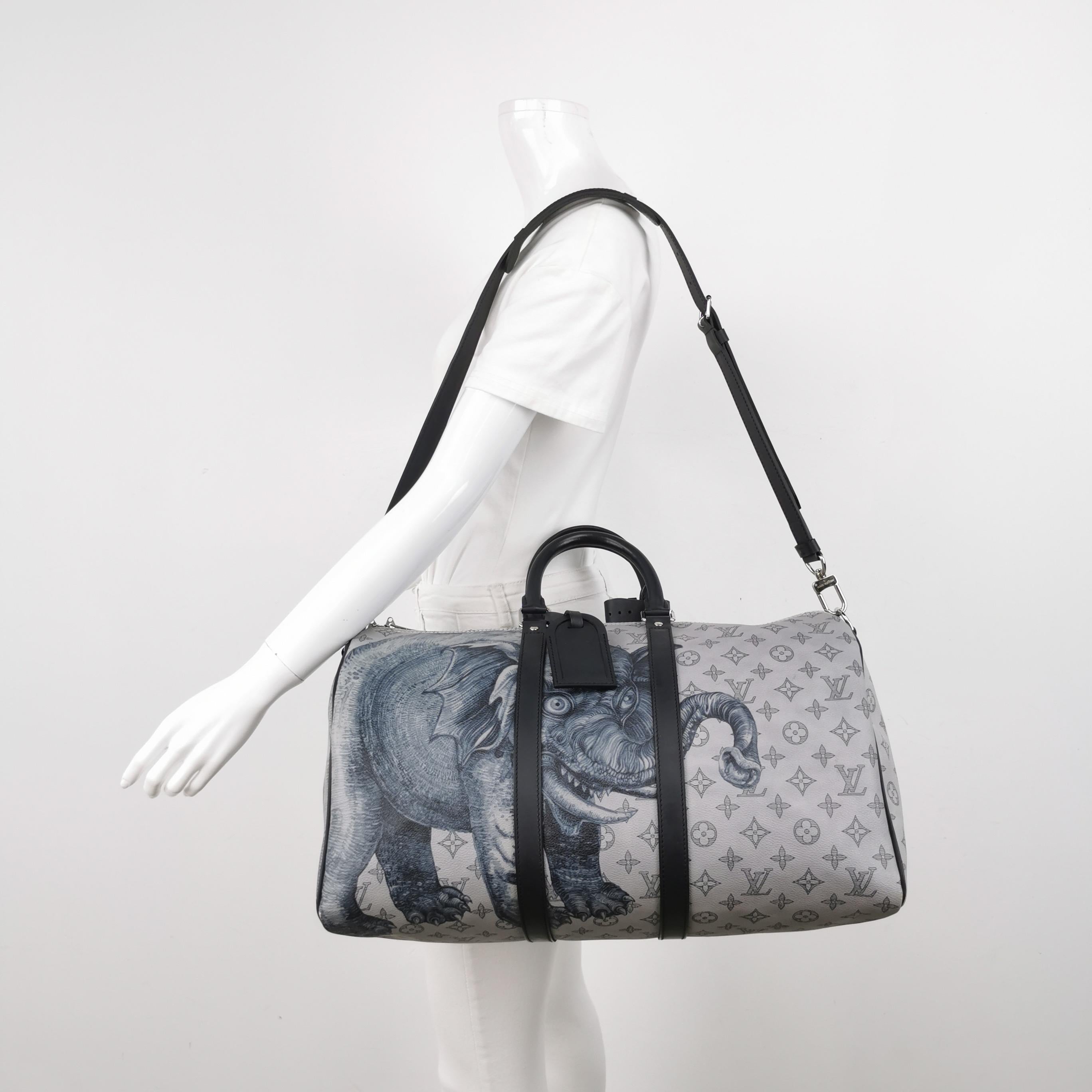 Louis Vuitton x Chapman Brothers Keepall 45 Bandouliere Leone Elefante In condizioni buone in vendita a AUBERVILLIERS, FR