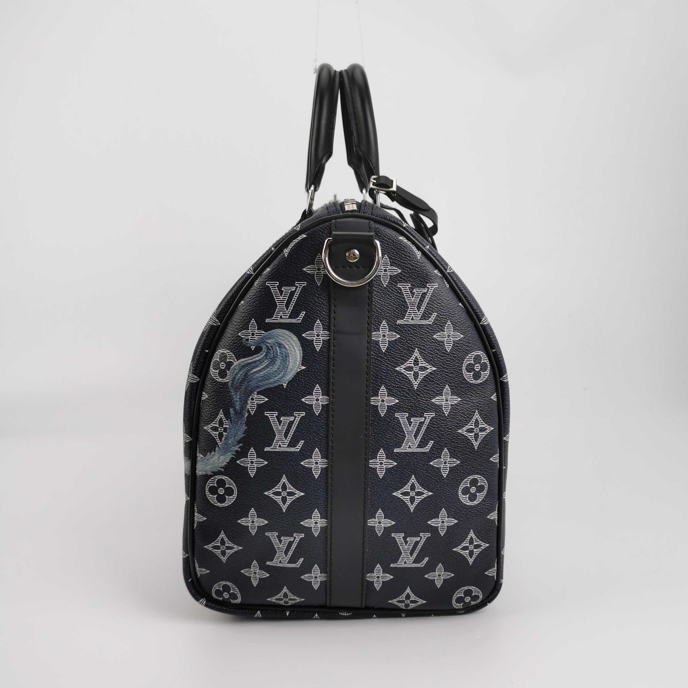 Louis Vuitton x Chapman Brothers Keepall 45 Bandouliere Lion Navy en vente 11