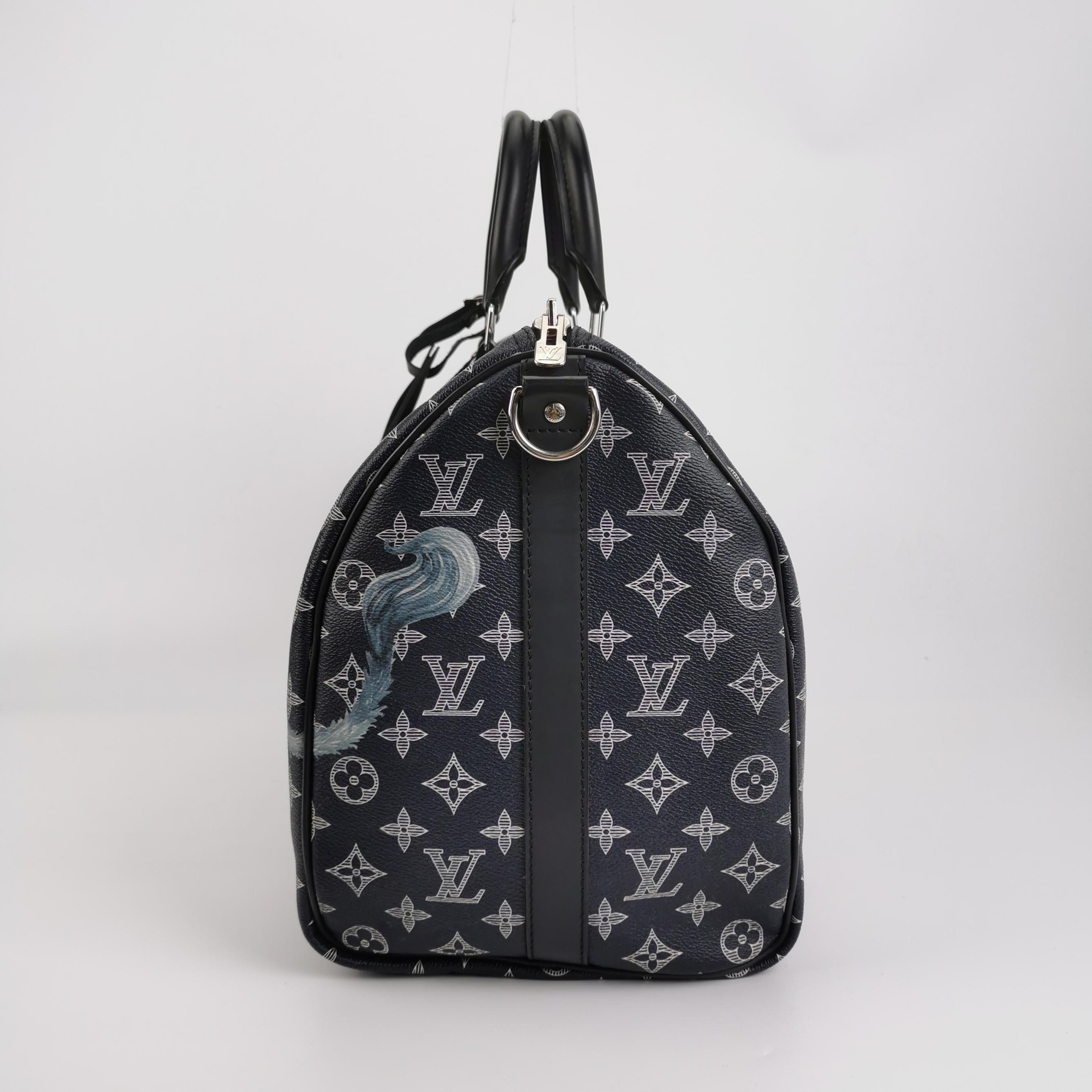 Louis Vuitton x Chapman Brothers Keepall 45 Bandouliere Lion Navy Bon état - En vente à AUBERVILLIERS, FR