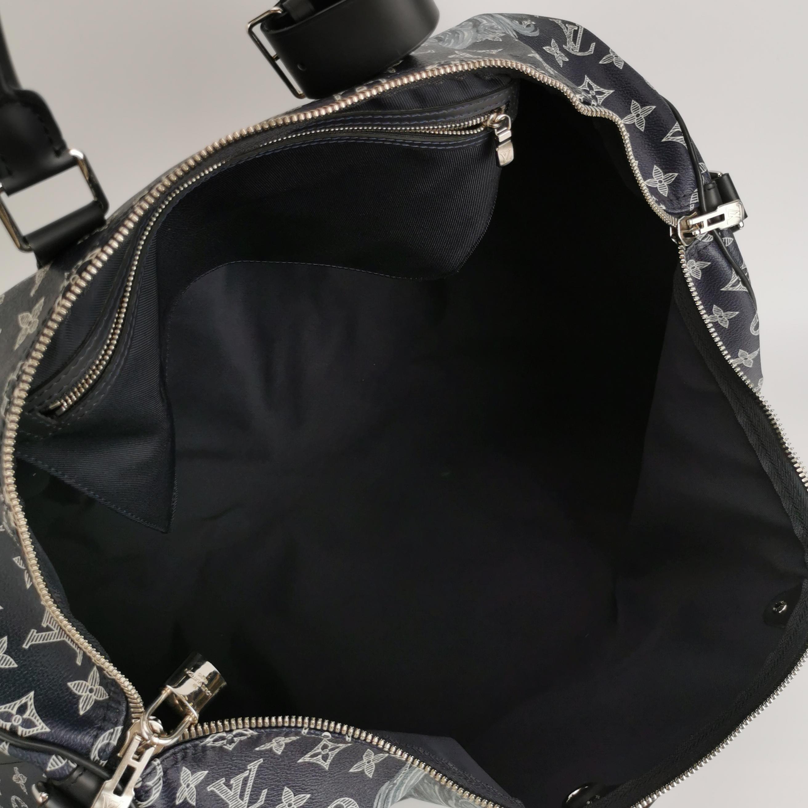 Louis Vuitton x Chapman Brothers Keepall 55 Bandouliere Lion Navy In Good Condition For Sale In AUBERVILLIERS, FR