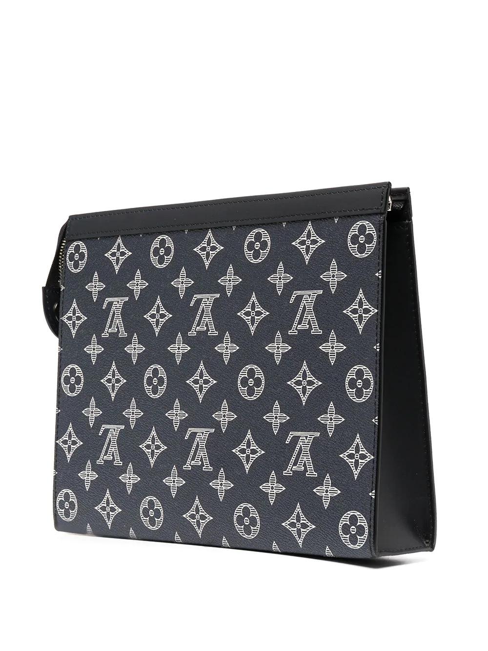 Louis Vuitton Pattern Print, White Monogram Savane Pochette Voyage GM