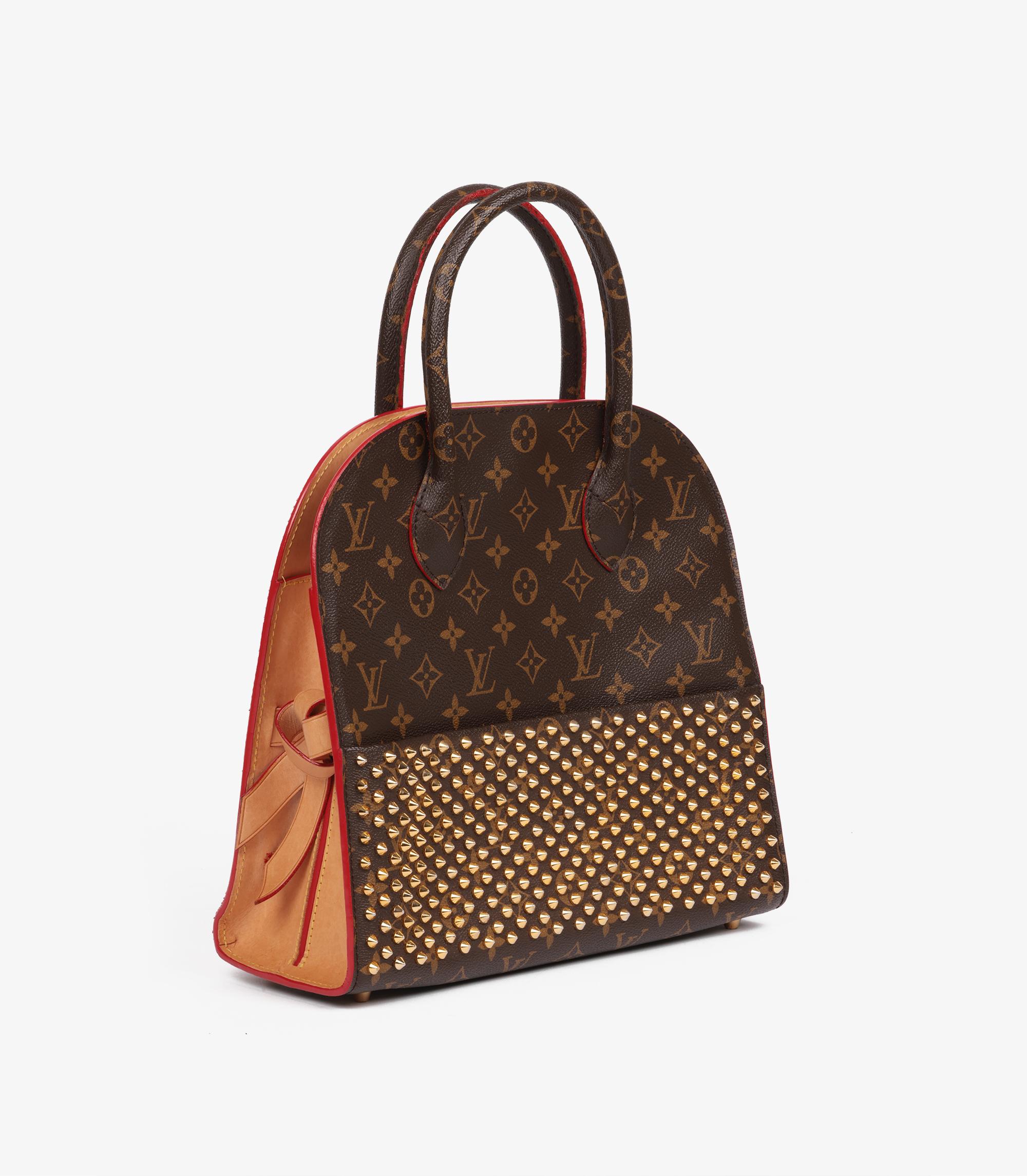 Nero Louis Vuitton x Christian Louboutin Tote Iconoclast in Monogram e pelle di pony rossa in vendita