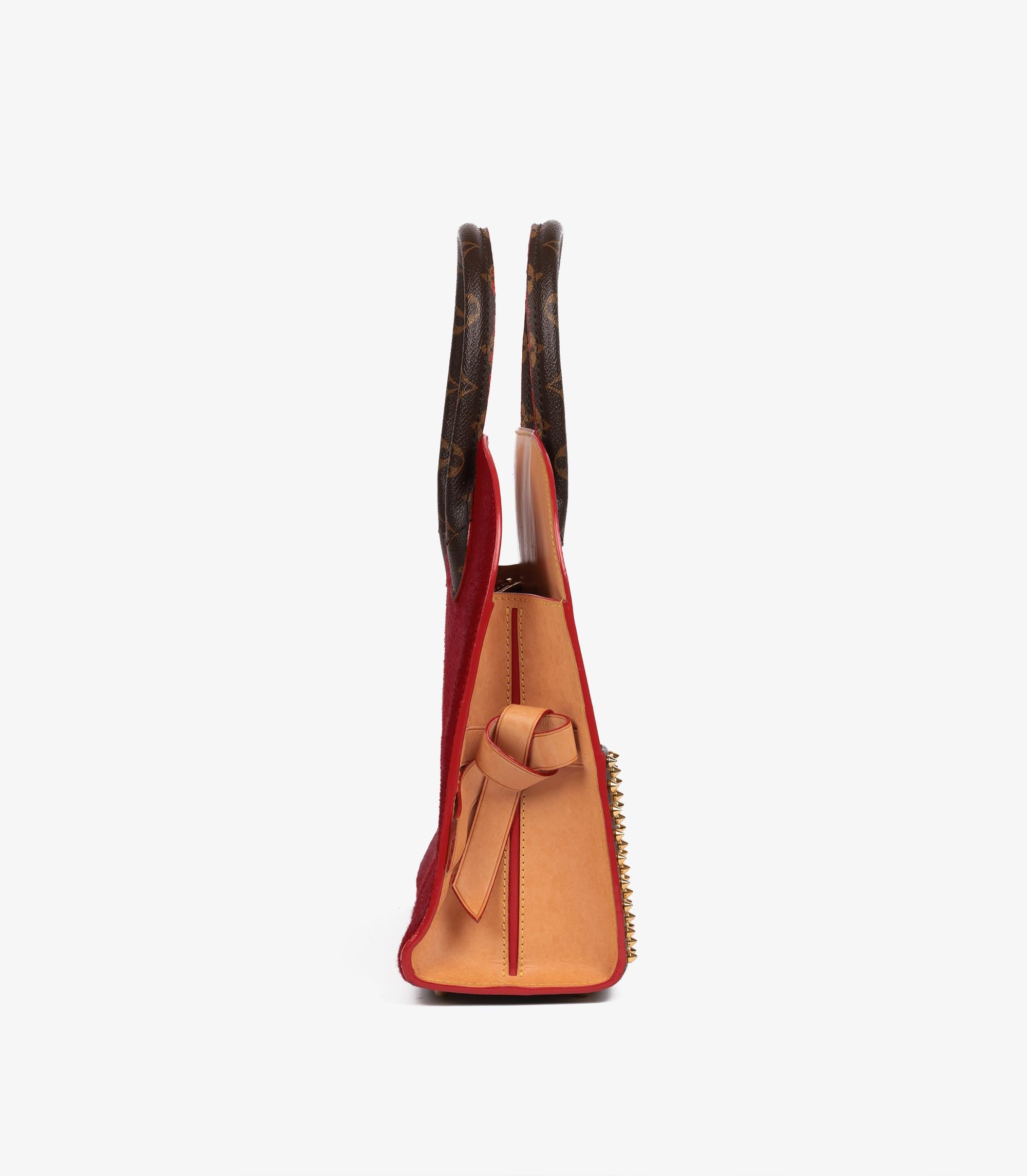 Louis Vuitton x Christian Louboutin Tote Iconoclast in Monogram e pelle di pony rossa In condizioni ottime in vendita a Bishop's Stortford, Hertfordshire