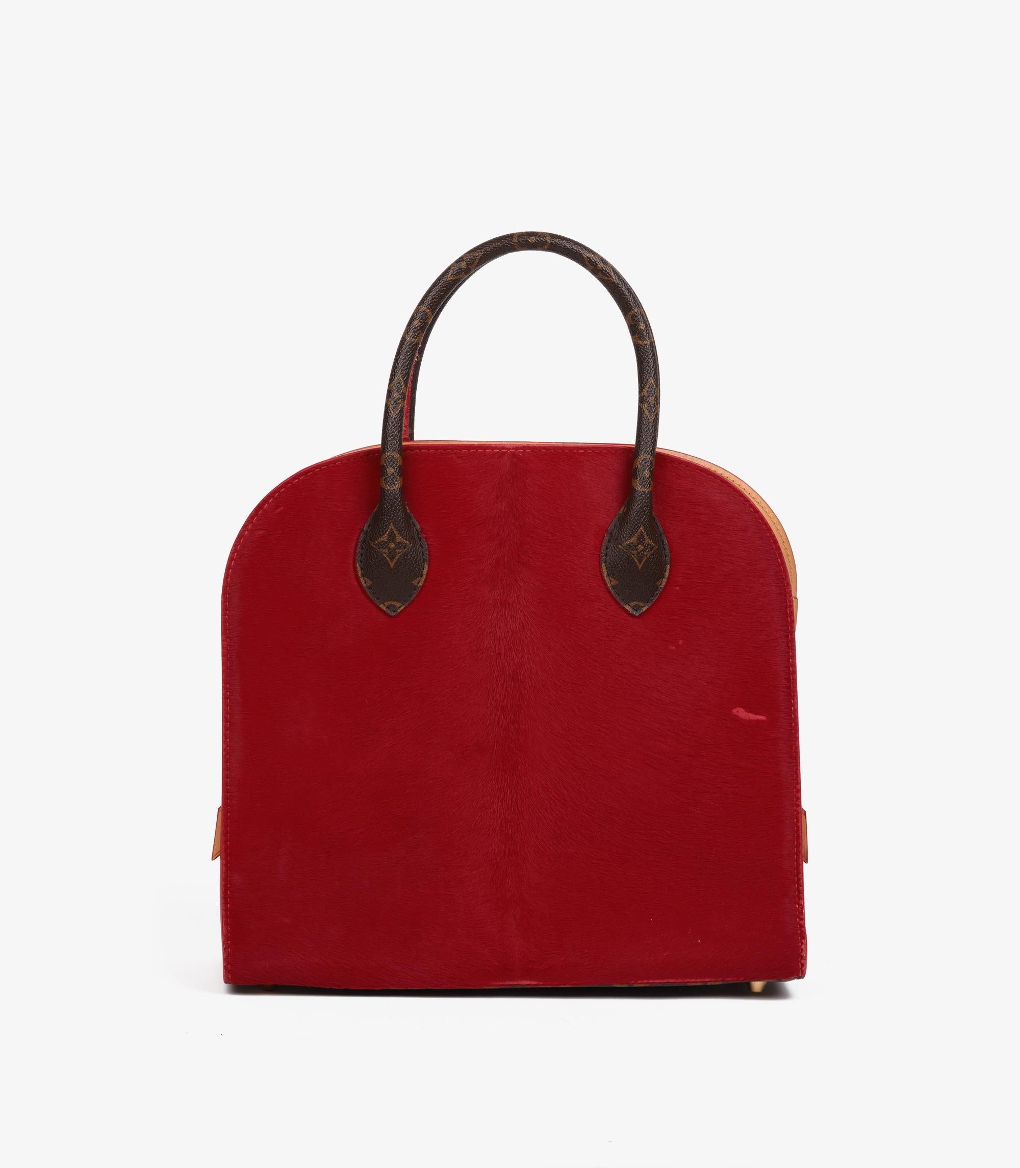 da uomo o donna Louis Vuitton x Christian Louboutin Tote Iconoclast in Monogram e pelle di pony rossa in vendita