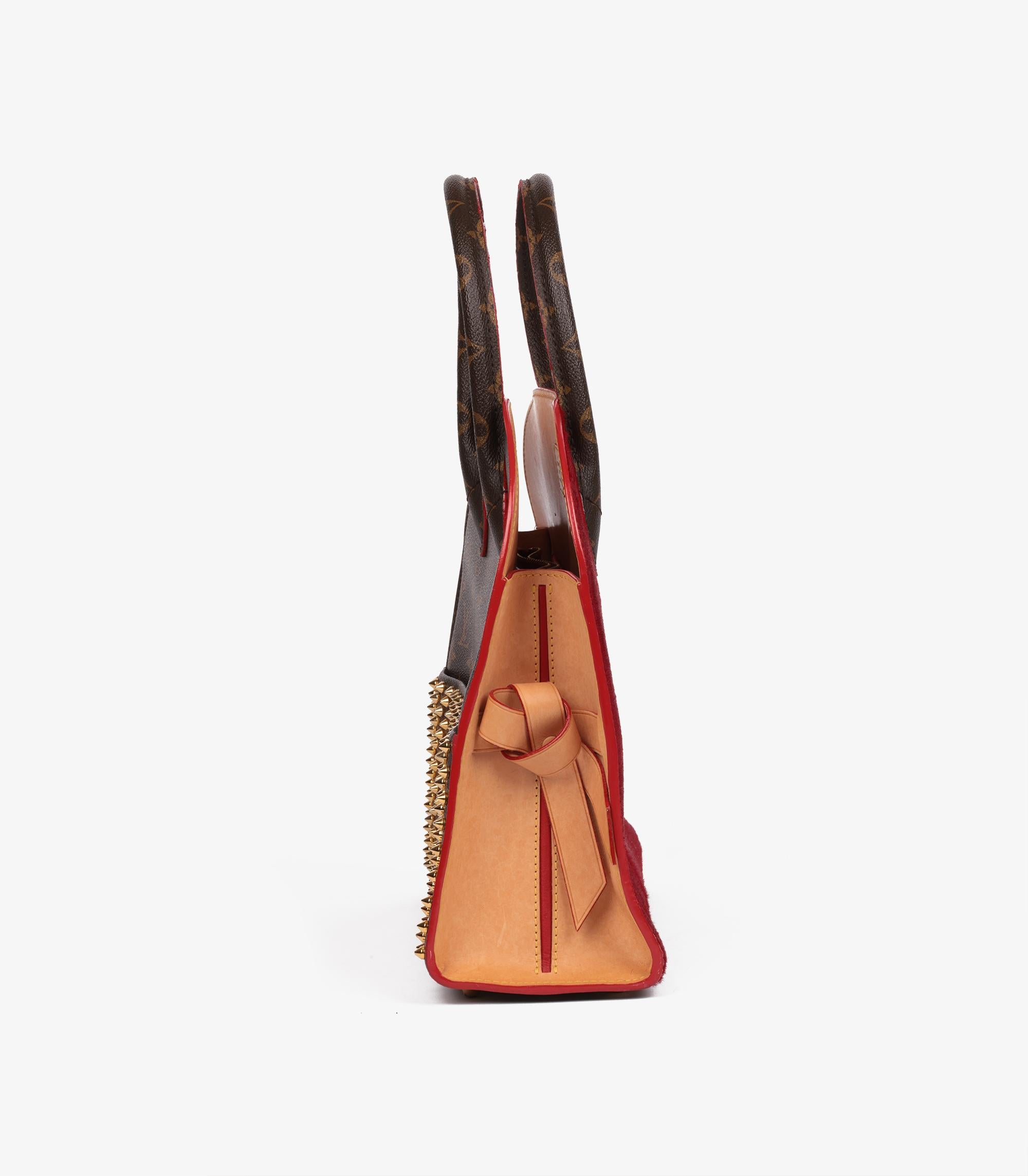 Louis Vuitton x Christian Louboutin Tote Iconoclast in Monogram e pelle di pony rossa in vendita 1