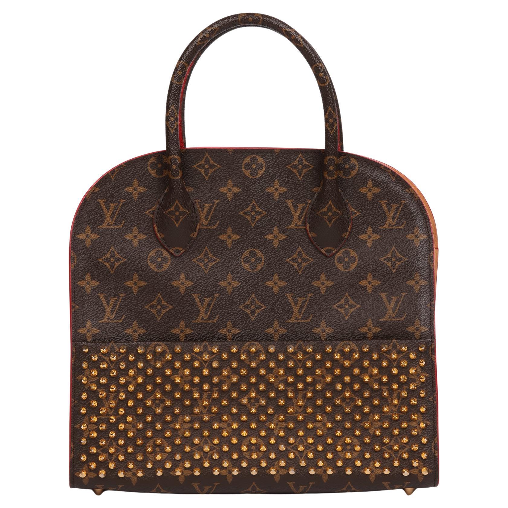 Louis Vuitton x Christian Louboutin Tote Iconoclast in Monogram e pelle di pony rossa in vendita