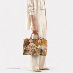 Louis Vuitton x Fornasetti Capucines BB aus Kalbsleder mit Architekturmuster, schwarz-weiß