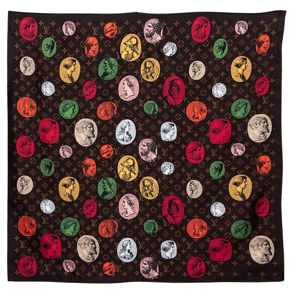 Louis Vuitton brown x Fornasetti Silk Architectura Square Scarf