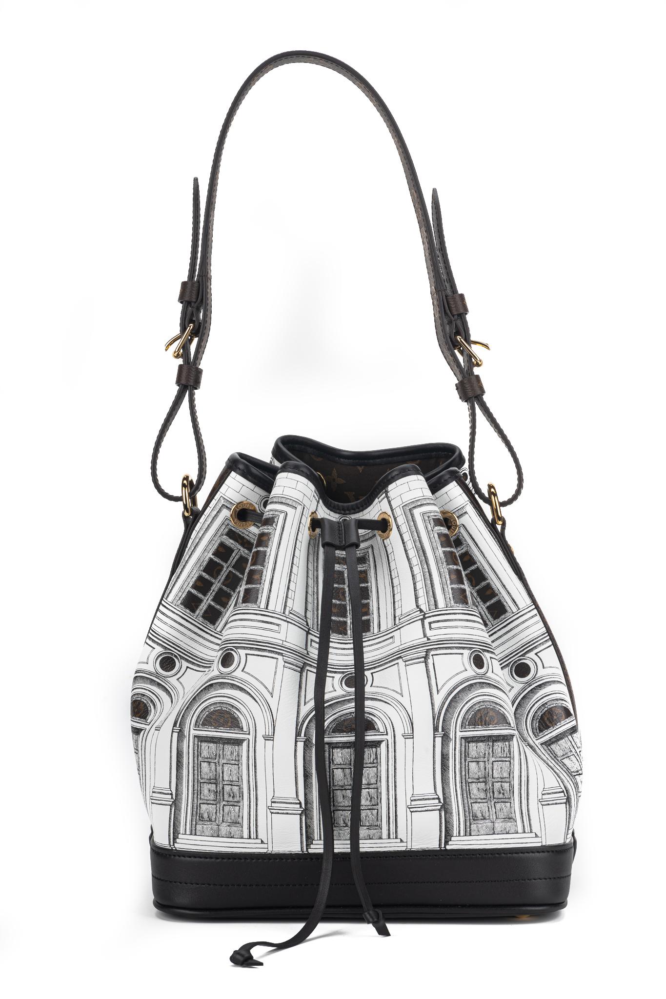 Gray Louis Vuitton x Fornasetti Bucket Bag NIB For Sale