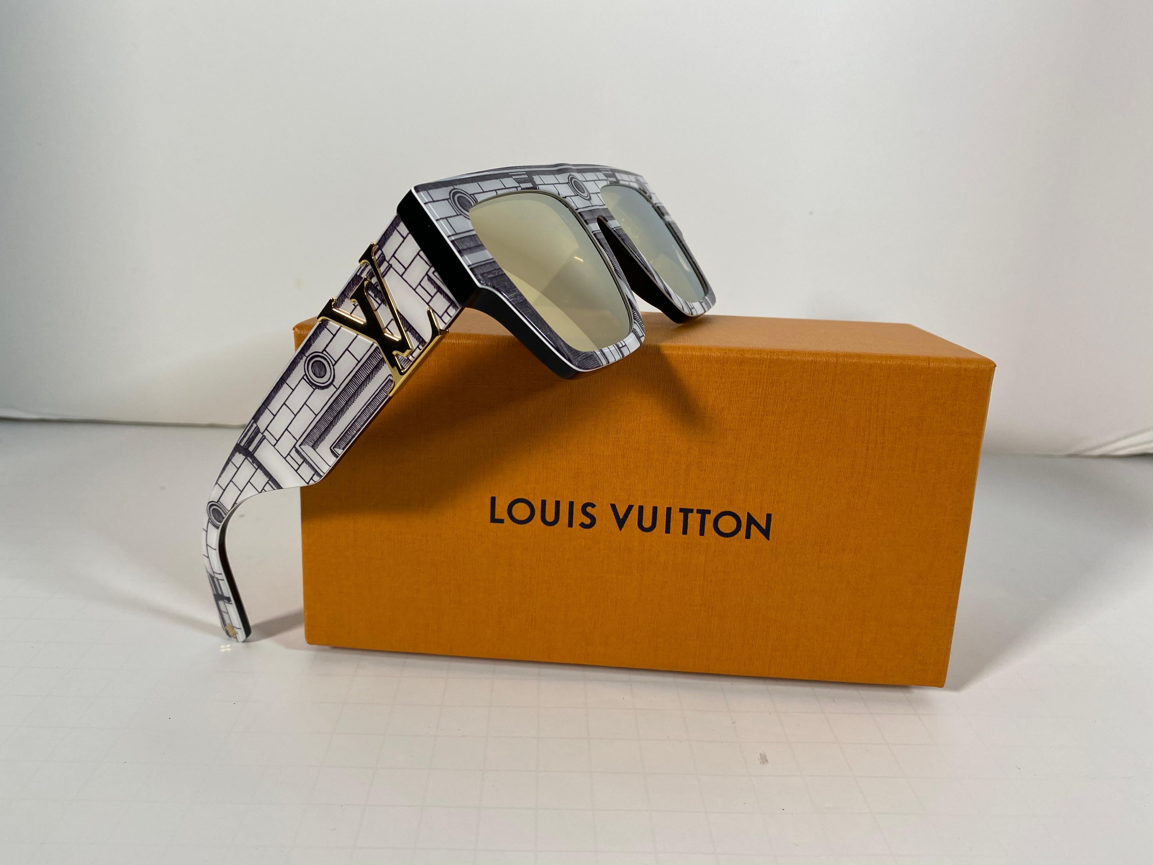 Brown LOUIS VUITTON X Fornasetti Collaboration Sunglasses  NEW