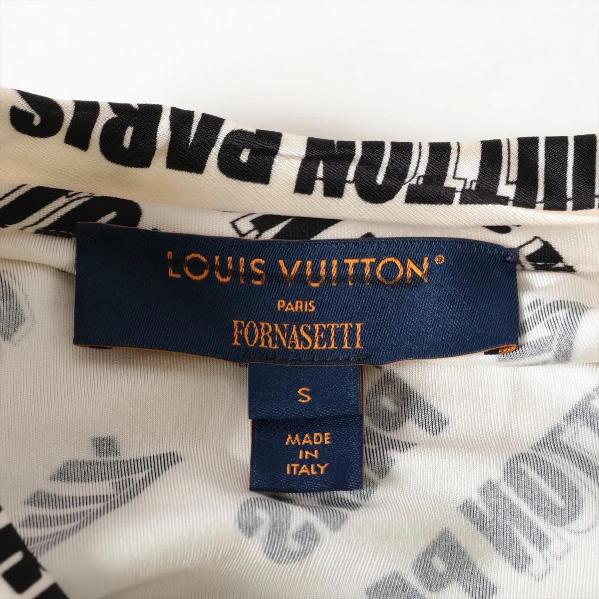Louis Vuitton x Fornasetti Mini robe sans manches en rayonne imprimée Noir x Blanc en vente 1