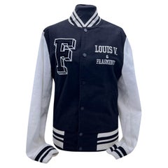 Black and White Louis V & Fragment Varsity Jacket - HJacket