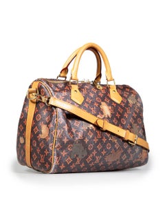 Louis Vuitton X Grace Coddington 2018 Brown Monogram Cat Print Speedy