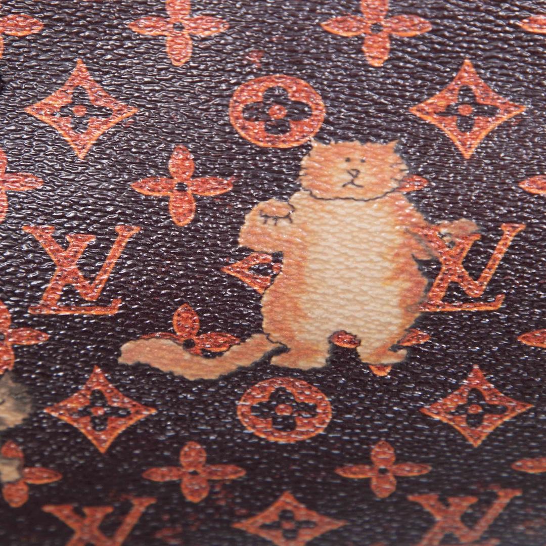 Louis Vuitton X Grace Coddington 2018 Brown Monogram Cat Print Speedy 1