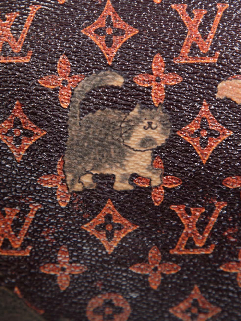 Louis Vuitton X Grace Coddington 2018 Brown Monogram Cat Print Speedy 3