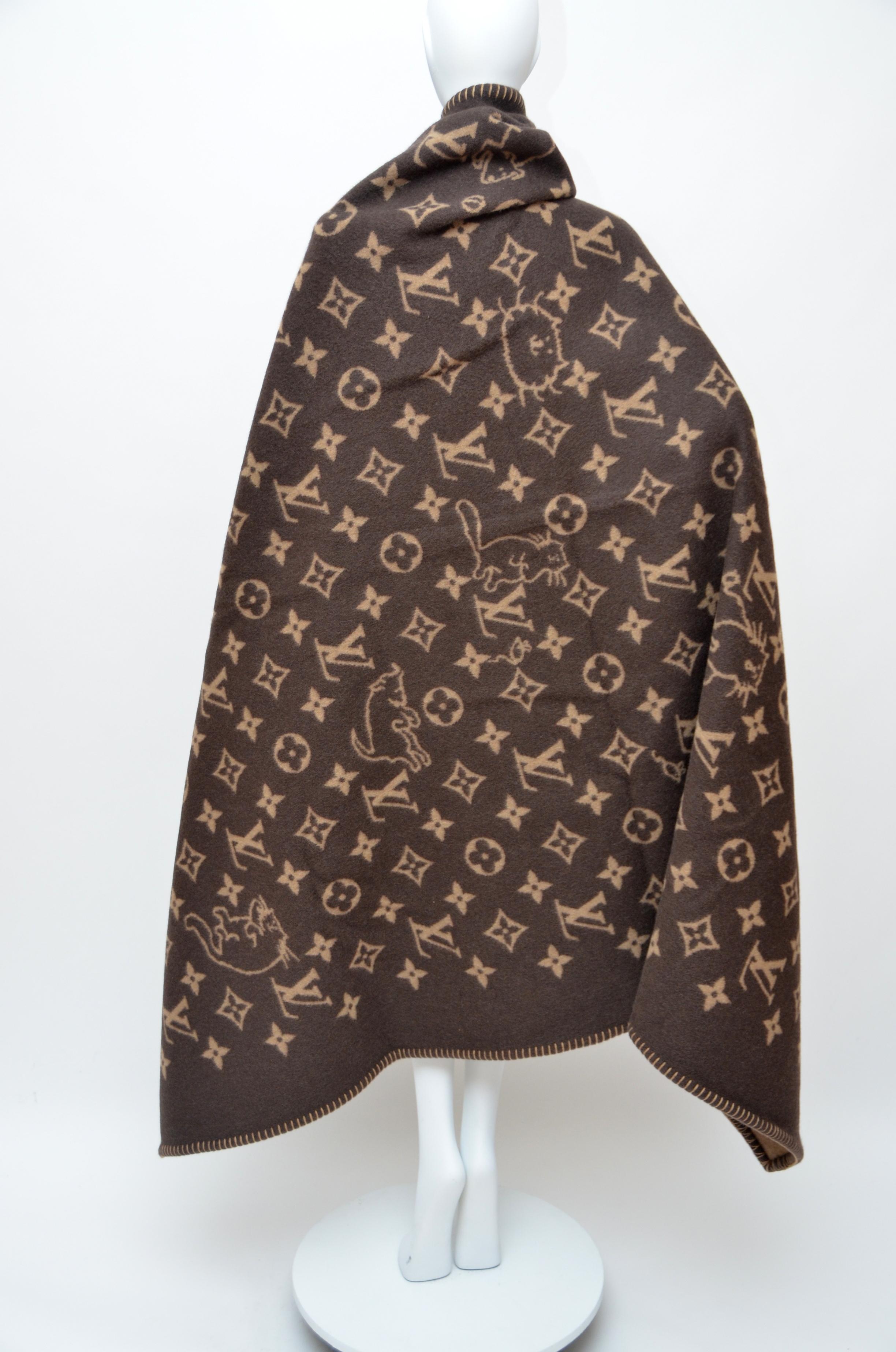 Louis Vuitton X Grace Coddington Catogram Classic Large Blanket NEW