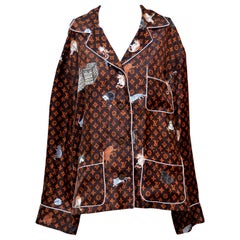 LOUIS VUITTON X  Grace Coddington  Catogram  Silk Shirt   Size 40 New