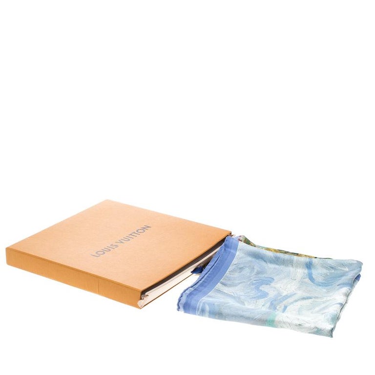 Louis Vuitton X Jeff Koons A Wheatfield Cypresses Printed Lurex Square Scarf For Sale at 1stdibs