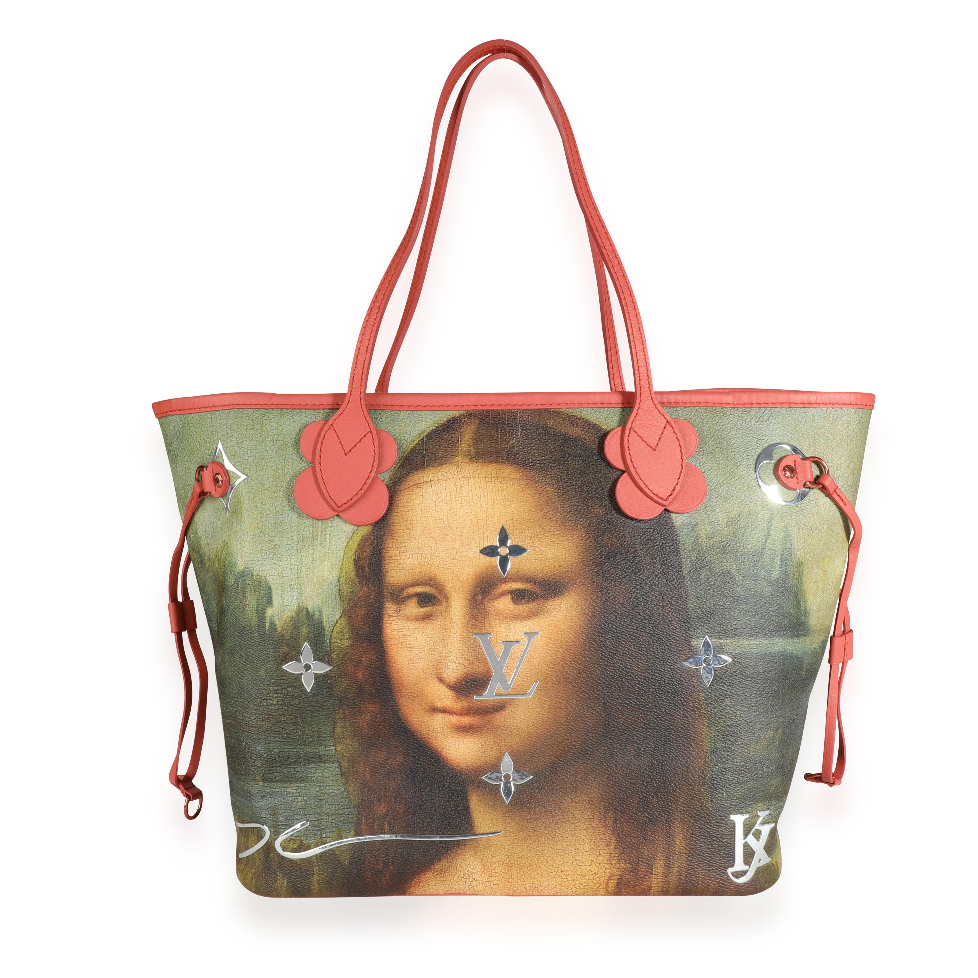 Brown Louis Vuitton x Jeff Koons Masters Collection Mona Lisa Neverfull MM