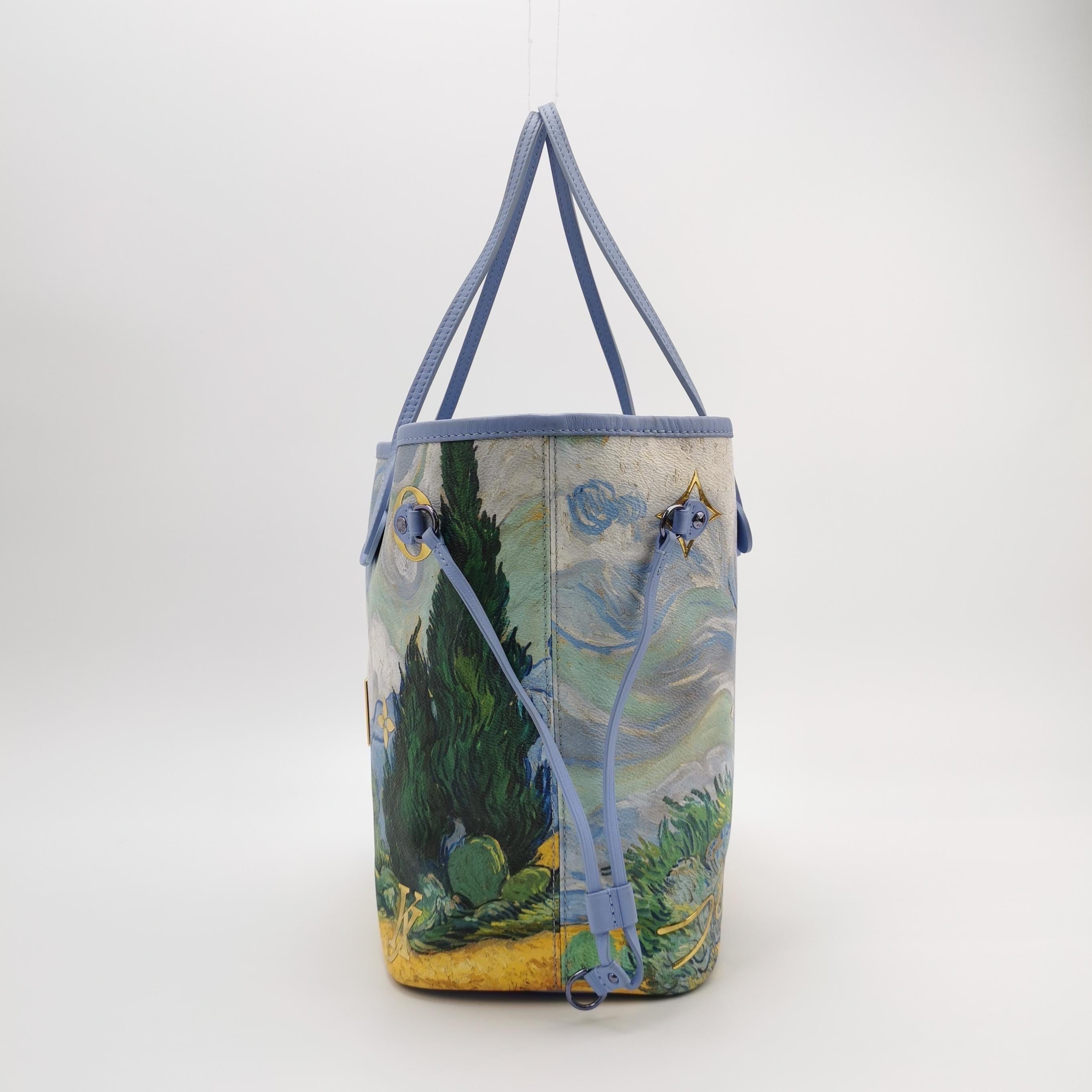 Gray Louis Vuitton x Jeff Koons Masters Van Gogh Neverfull MM Tote Medium For Sale