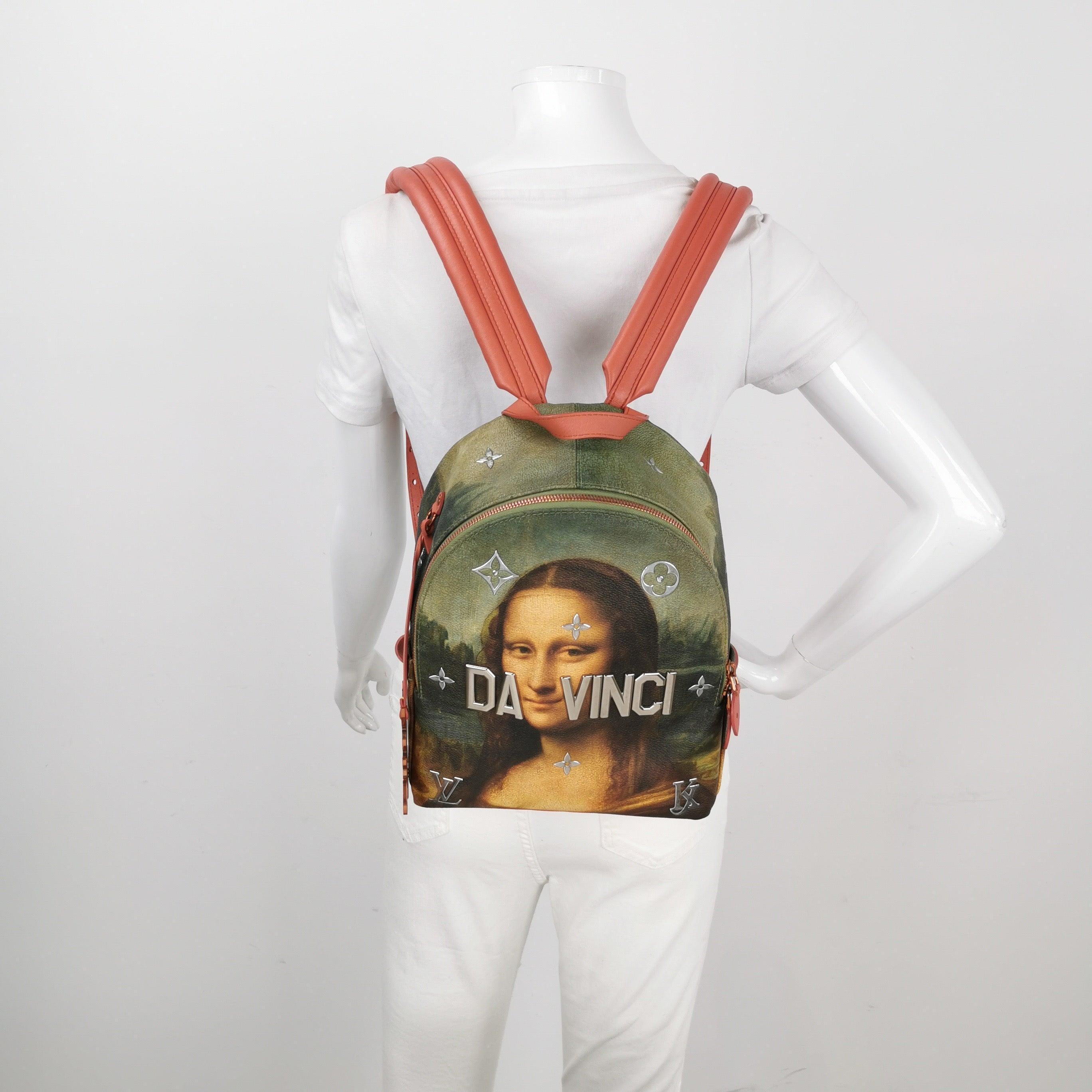 Louis Vuitton x Jeff Koons Monalisa Masters Backpack
 These are professional photos of the actual bag .
 
  Discover the da Vinci Monalisa backpack in Poppy, part of the exclusive Louis Vuitton x Jeff Koons Limited Edition Masters Collection. This
