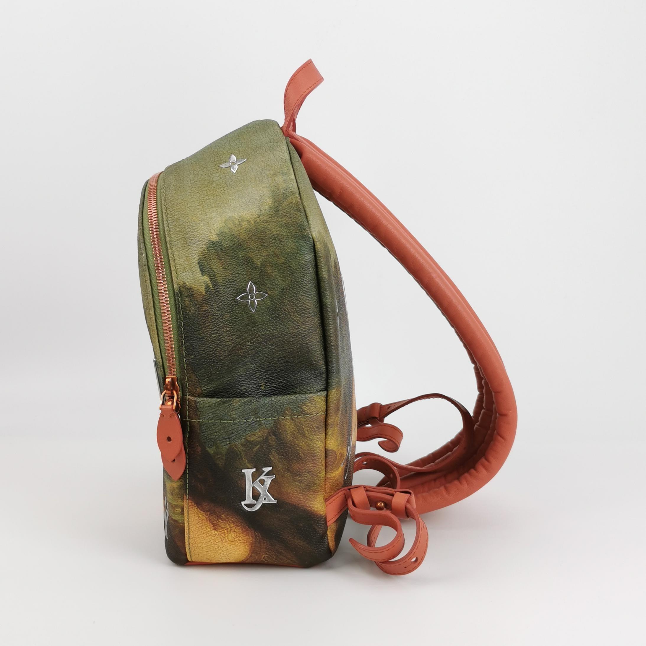 Brown Louis Vuitton x Jeff Koons Monalisa Masters Backpack For Sale