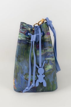 Louis Vuitton x Jeff Koons "Monet" Bag in Patterned Blue Leather, 2017