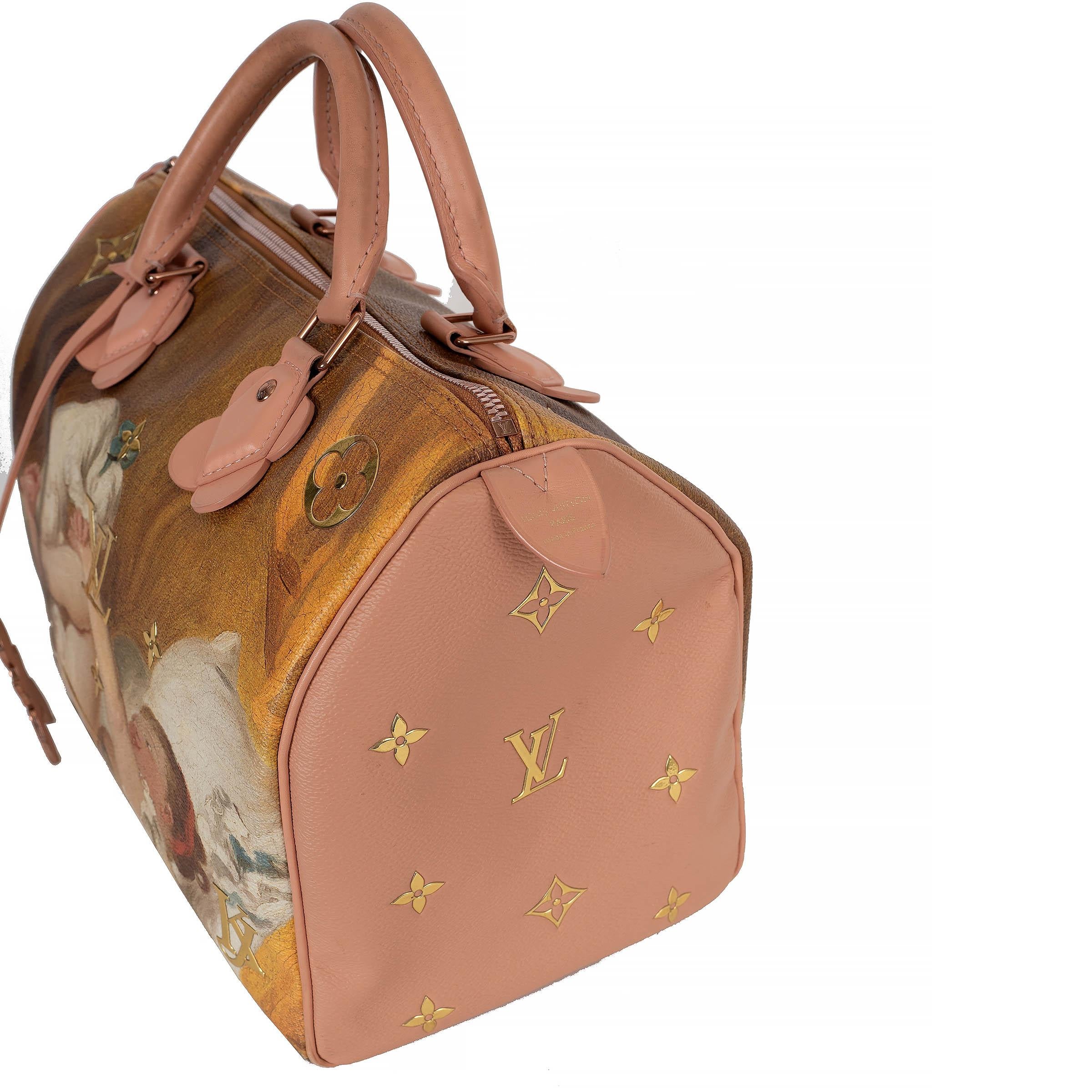LOUIS VUITTON x JEFF KOONS pink 2017 MASTERS FRAGONARD SPEEDY 30 Bag For Sale 1