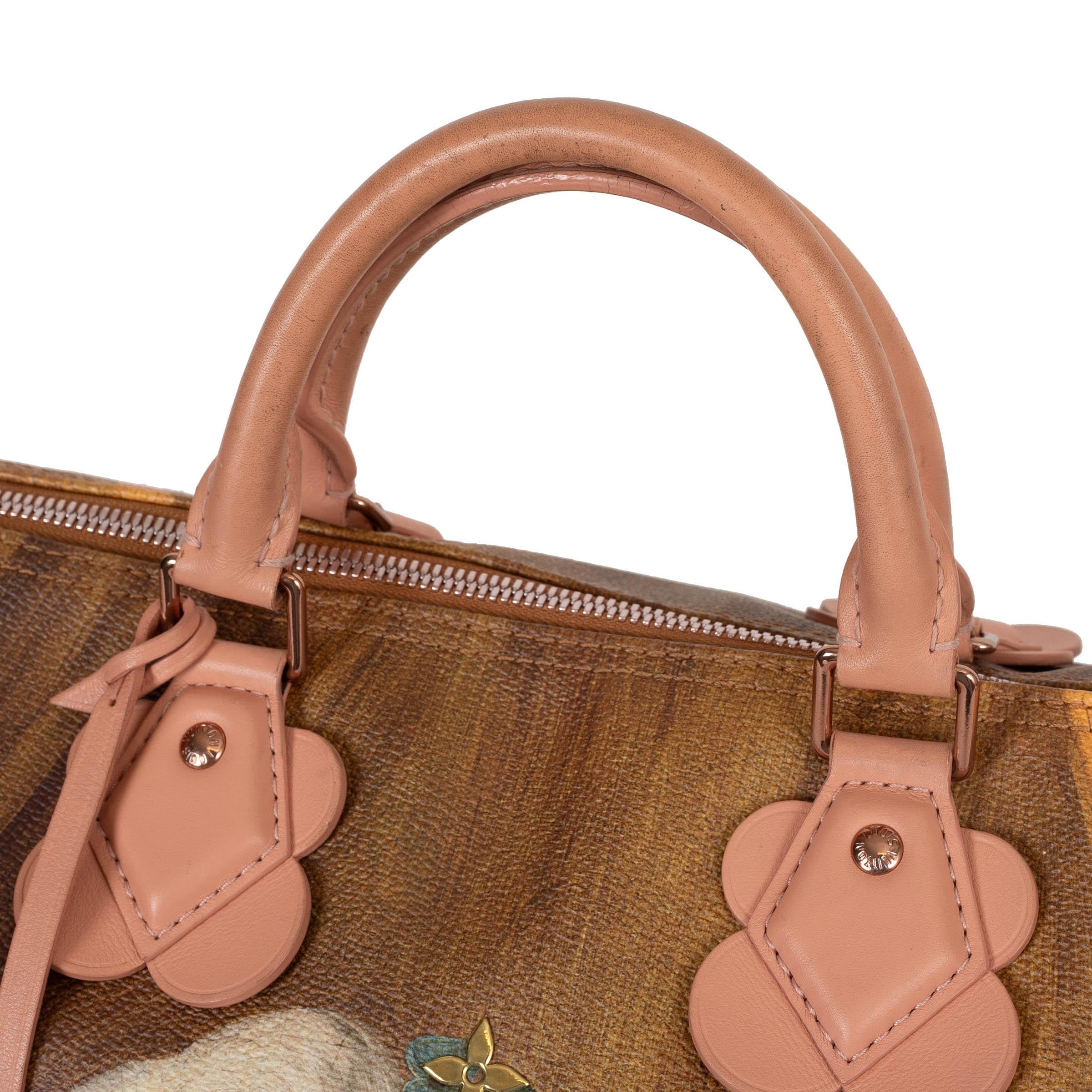LOUIS VUITTON x JEFF KOONS pink 2017 MASTERS FRAGONARD SPEEDY 30 Bag For Sale 2