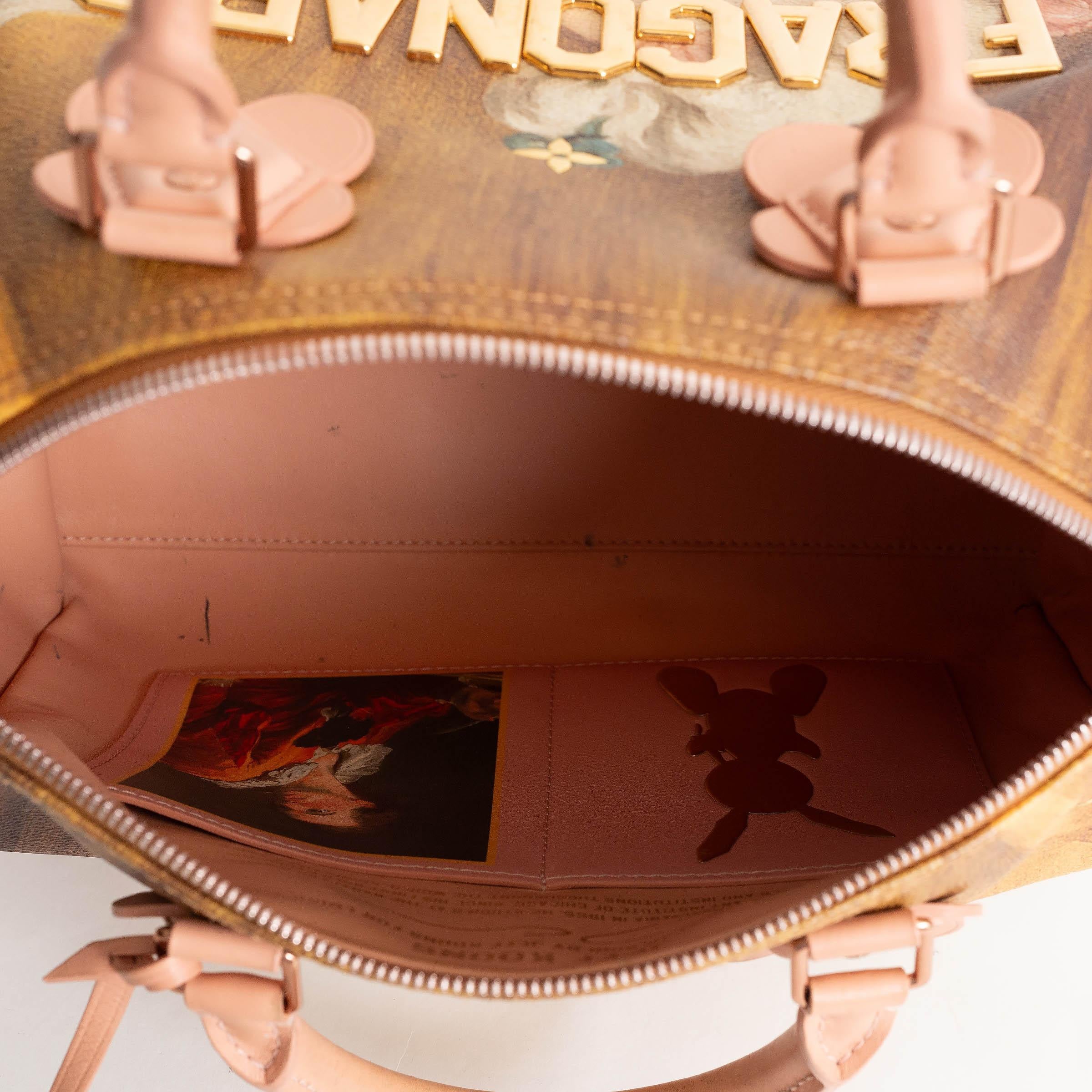 LOUIS VUITTON x JEFF KOONS pink 2017 MASTERS FRAGONARD SPEEDY 30 Bag For Sale 3