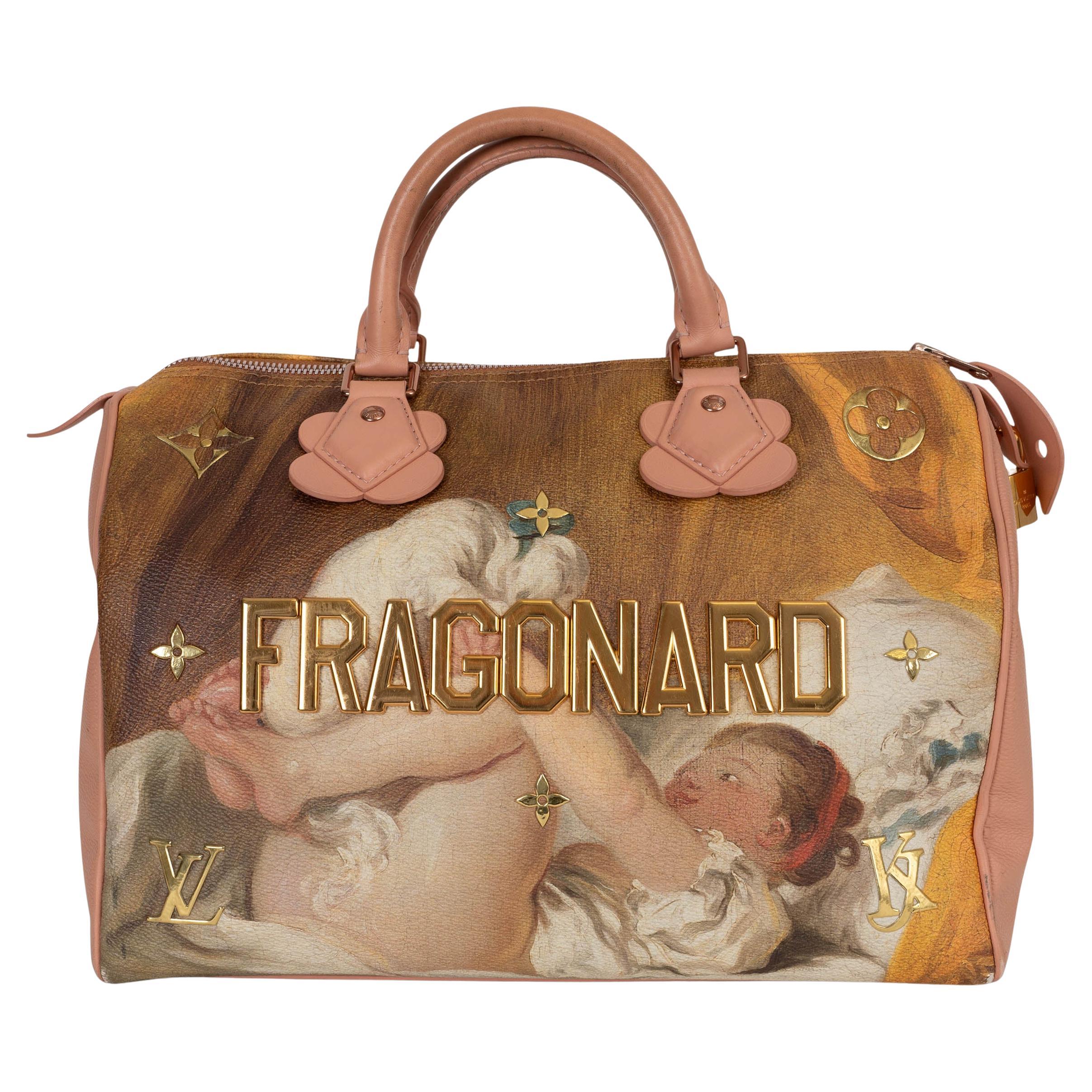 LOUIS VUITTON x JEFF KOONS pink 2017 MASTERS FRAGONARD SPEEDY 30 Bag For Sale